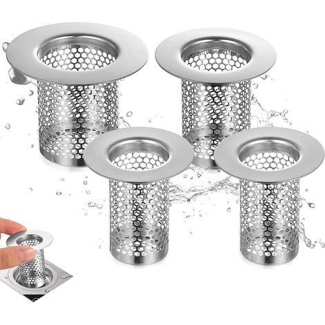 filtri per capelli da doccia, filtri per capelli da doccia, filtri per lavello, filtri per scarico vasca/lavello in acciaio inox per piatti doccia/lavelli da cucina (3 misure) (1/5)