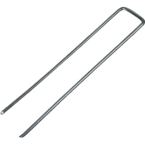 Linxor – Lot de 100 piquets de fixation 15 cm x 2.5 cm – Acier galvanisé – Bouts biseautés pour installation facile – Pour bâches et toiles anti-mauvaises herbes (1/4)