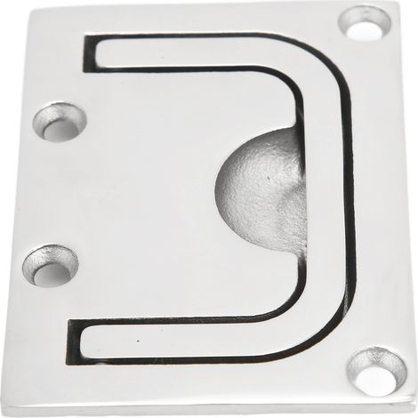 Poignée encastrée carrée de 76 mm en acier inoxydable 316 poli avec anneau de levage pour panneaux de pont de bateau et armoires (1/5)