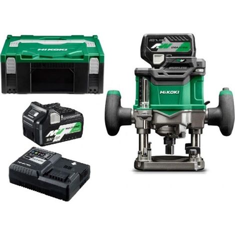 Fresadora con pinza de 12 mm 2x36V 2,5Ah MV Brushless Hikoki M3612DAWPZ Vit variables, en estuche Hitcase Fresado de 50 mm (1/2)