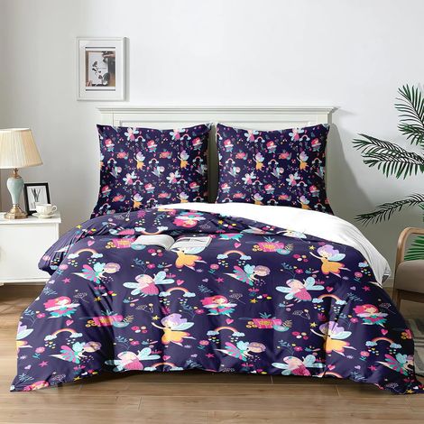 Housse de Couette Dessin animé Enfant 100% Microfibre Douce - Set Lit 3 Pièces (1 Housse Couette 140x200 + 2 Taies 65x65cm) - Thème Festif Enfants (XZ1x140) - 140x200 (1/5)