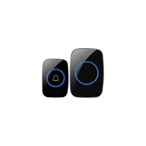 Sonnette Sans Fil,5 Niveaux Volumes 60 Mélodies Au Et Indicateur Led,300M Un Emetteurs Avec Un Récepteur Enfichable,Wireless Doorbell Niveau d'étanchéité IP55 Ensemble de étanche (1/5)