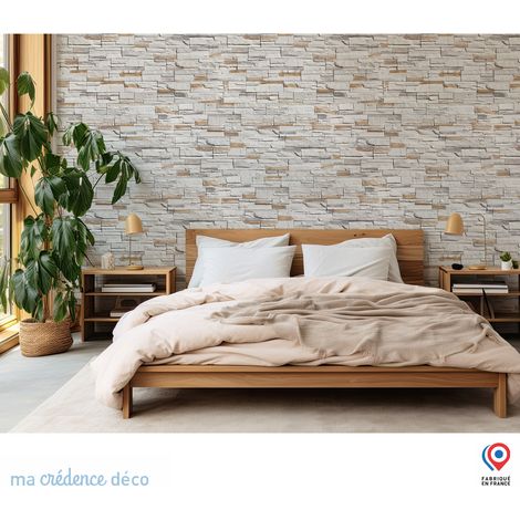 Papier peint : Mur pierre douce - Intissé - L.200 x H.280 cm - Beige marron (1/4)