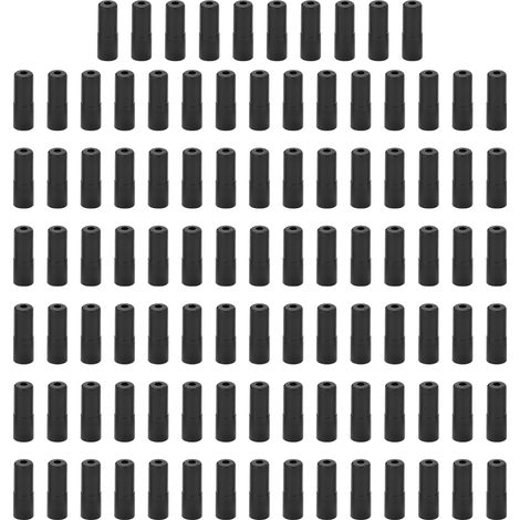 100 pièces d'embouts de câble de frein noirs, manchons plastique pour câbles de vélo, bouchons pour gaine de 5mm (1/5)