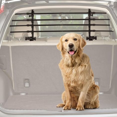 Barrière de Sécurité Voiture Chien - Réglable 32-46cm 82-140cm Métal Renforcé, Pour la Plupart des SUV Moyens, Installation Facile Sans Outils, Réglage Multi-Angle, Gain de Place (1/5)