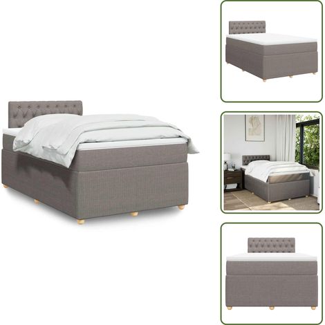 Sommier à lattes de lit avec matelas taupe 120x190 cm tissu - Sommier À Lattes De Lit - Sommiers À Lattes De Lit - Lit - Meuble De Chambre À Coucher (1/5)