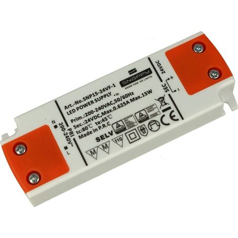 Alimentatore Trasformatore Slim 24V 15W 0,625A 16mm SNAPPY SNP15-24VF-1