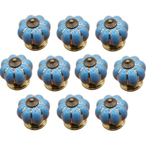 (Bleu)10 Pcs Boutons de tiroir en céramique bouton de meuble pour tiroirs et placards de cuisine (1/5)