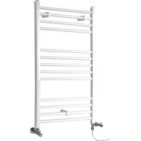 Hudson Reed – Sèche-serviettes mixte plat 100 cm x 50 cm – Acier blanc – Puissance 400W – Design moderne pour salle de bain