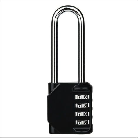 Candado de combinación de alta resistencia: candado resistente a la intemperie, cerradura reajustable, grillete de aleación de zinc de 6,35 cm con código de 4 dígitos. (1/5)