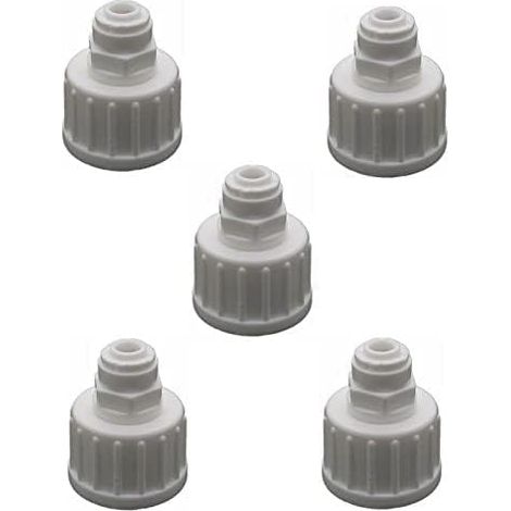 3/4-Zoll-PT-Innengewinde auf 1/4-Zoll-Außendurchmesser-Kunststoff-Schnellkupplungen, Presspassung, geeignet für Umkehrosmose-Wasserfilter, 5er-Packung