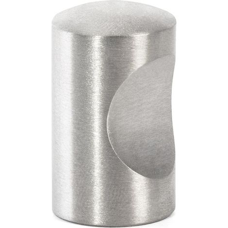 pomo cilíndrico. acero inoxidable 304. fijación roscada axial. diámetro 15mm. inox mate. altura 26mm (1/3)
