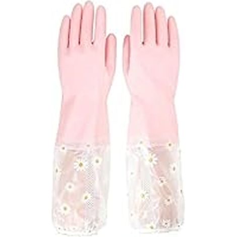 Gants De Vaisselle - Caoutchouc Épais Imperméable - Doublure Polaire Chaude - Protection Avant-Bras - Lot De 1