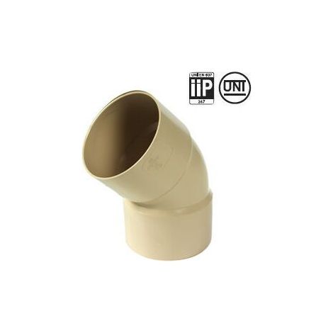 Coude PVC 45° femelle femelle pour tube Ø80 épaisseur 3.2 mm - sable - First Plast (1/3)