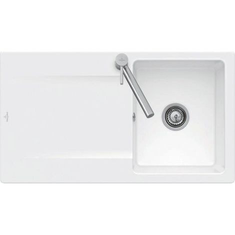 V&B Einbauspüle SILUET 50 FLAT 880x490mm Handbetätigung weiß