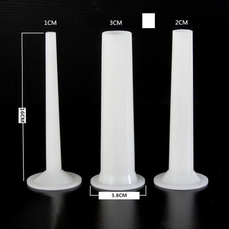 Tubes de Remplissage pour Saucisses 3 Diamètres 1/2/3 cm Longueur 18 cm Lot de 3 Pièces Compatibles Hachoirs à Viande- (1/4)