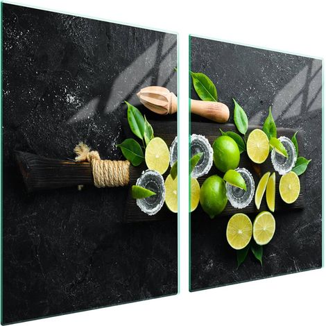 Plaque de protection en verre pour poêle 2x45x52 Fruits (1/5)