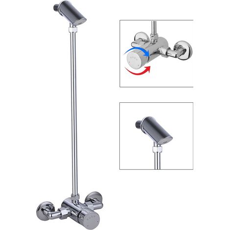 Commercial Timed Flow Exposed Non Concussive Shower Mixer Temperature Control