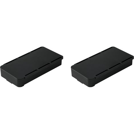Sollbry Organizador de cajones invisibles para debajo del escritorio, 2 unidades, autoadhesivo, para artículos de oficina, maquillaje, color negro (1/5)