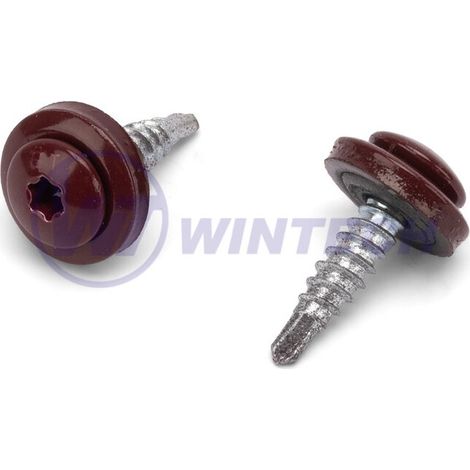 Vis de toiture WINTECH UFO+EPDM 4,8 x 20, perçage réduit RAL 3005 CIBEK48020TBS1