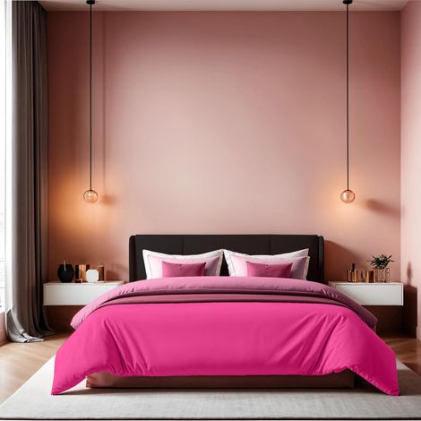 Housse de Couette XXL 155 x 220 cm, Rose poussiéreuse, 100% Coton renforcé, Nombre de Fils, Fermeture à Bouton, Lavable en Machine à 30 °C, Douce et élégante (1/5)