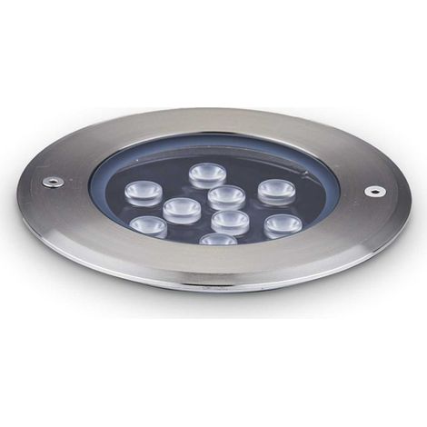 Lampada Da Incasso Moderna Floor Alluminio Cromo Led 12W 3000K Luce Calda (1/2)