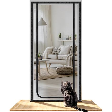Filet de protection pour chat de balcon 90x200cm, barrière pour chat avec fermeture éclair, écran pour animaux sans perçage, filet de protection pour empêcher les chats de s'échapper (1/5)
