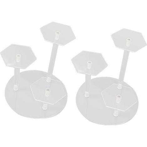 Espositore Acryl Set 2 Pezzi – 3 Livelli Ø13cm, Design Trasparente Elegante – Acrilico Robusto Anti-graffio – Ideale per Esposizione Figure, Gioielli e Ufficio (1/5)
