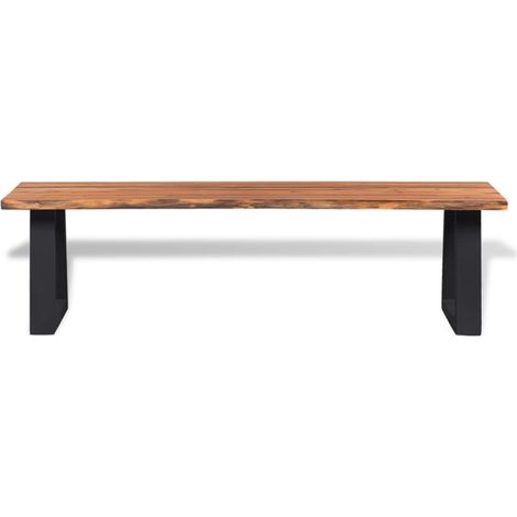 FIMEI Banc en bois d'acacia massif 160 cm (1/5)