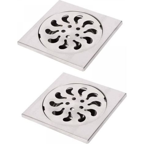 10x10x30mm 2pcs Siphon de Sol Acier Inoxydable, Grille de Douche Carrée Filtre de Douche Drain de Douche Attrape Cheveux pour Salle de Bain (1/4)