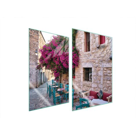 Plaque de protection en verre pour la cuisine 2x35x52 rue (1/5)