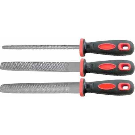 SET 3 PZ LIME RASPE LIMA RASPA LEGNO 200 mm 8&quot TONDA PIATTA 107HOT