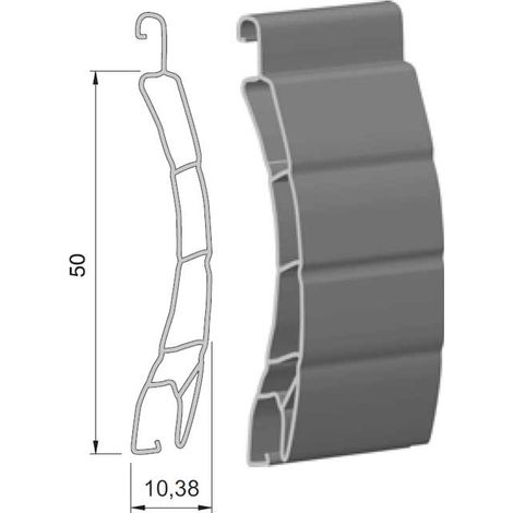 Lame Volet Roulant 50mm PVC Ajourée - 115cm - Blanc - Recoupable