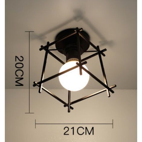 Applique murale géométrique en fer forgé pour salon, cuisine, loft, salle à manger, bar (ampoule non incluse), 3 en 1, lumière blanche E27 (1/5)