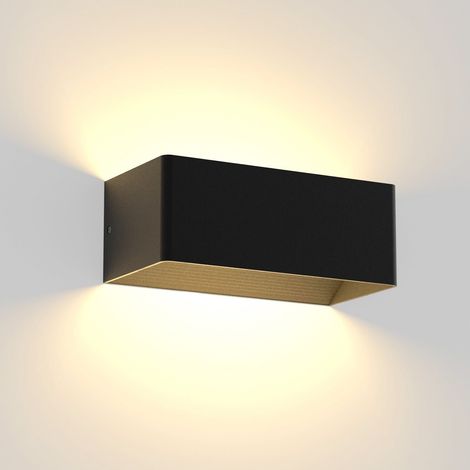 Aplique LED para Interiores, GBLY iluminación de Pared Negra de 5 W, Foco de Pared Arriba Abajo, lámpara de Pared para Escalera, Haz Ajustable de 3000 K, Blanco cálido (1/5)