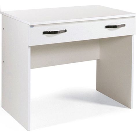 Weißer Schlafzimmerschreibtisch aus Melaminholz 1 Schublade 90x56xH.75 cm