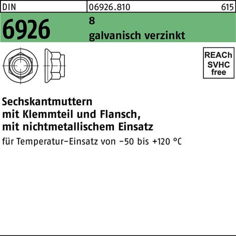 DIN 6926 8 M 12 galv. verzinkt gal Zn S 100 Stk (1/2)