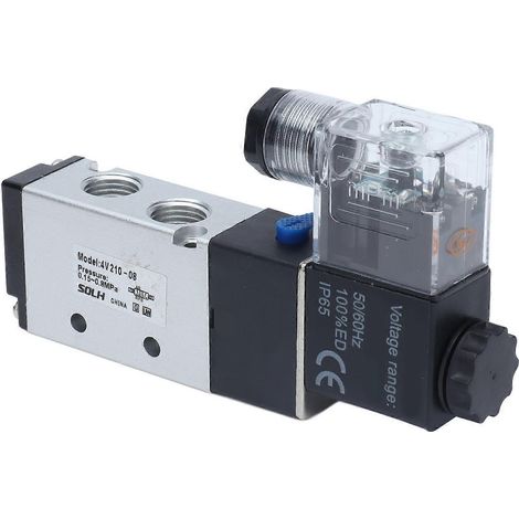 Électrovanne 4V210-08, 2 voies, 5 pôles, vanne de purge d'air comprimé pour système W automatique