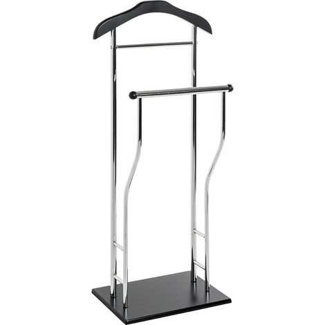 HAKU Möbel Cameriere da uomo cromo, nero, MDF, metallo - Dim. L 45 cm x A 110 cm x P 30 cm, Stile Moderno (1/3)