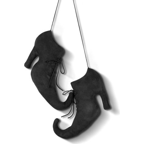 Suspension Murale Halloween Chaussure de Sorcière, Décoration Rétro Style Rustique pour Porte, Mur, Manteau de Cheminée et Maison (1/5)