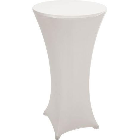 Tavolo bistro bar M28 alluminio 60x60x70/110cm con copritavolo elasticizzato avorio beige
