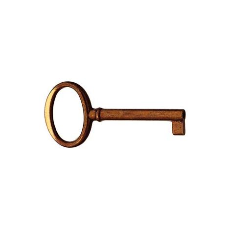 CHIAVI PER MOBILI MOD.33706 IN OTTONE PATINATO PULITO TESTA FOUME'- - mm.73x34 lunghezza gambo mm.44 - 5 pezzi METALSTYLE