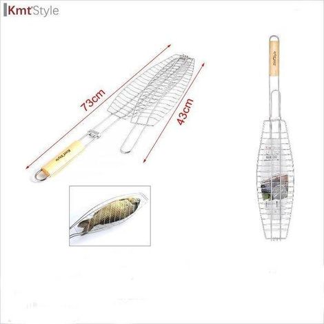 parrilla de barbacoa para pescado 73 cms x 43 cms con mango kmtstyle