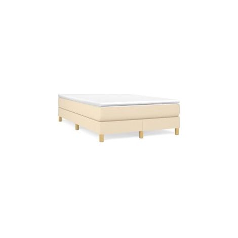 Sommier à lattes de lit avec matelas Crème 120x200 Tissu (1/5)