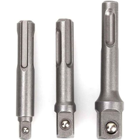 Jeu d'adaptateurs pour douilles 3 pièces - hexagonal sur carré pour perceuses, douilles, visseuses et porte-embouts, 1/4, 3/8, 1/2 pouce (1/5)