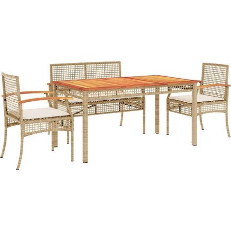 Maison Exclusive - Ensemble à manger de jardin avec coussins 5pcs Beige poly rotin (1/5)