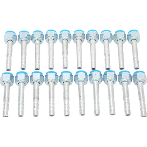 Lot de 20 raccords coudés à barbes à 180° pour tuyaux de climatisation, compatibles avec voitures, camions et engins de chantier (1/2 pouce). (1/5)