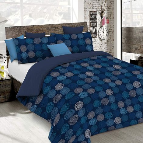 Set Copripiumino 100% Cotone Fantasy, Lavorato in Italia - Parure Copri Piumino - Sacco Piumone 250x200 cm con Patella e Federe Cuscino, Matrimoniale, Ipnotic (1/5)
