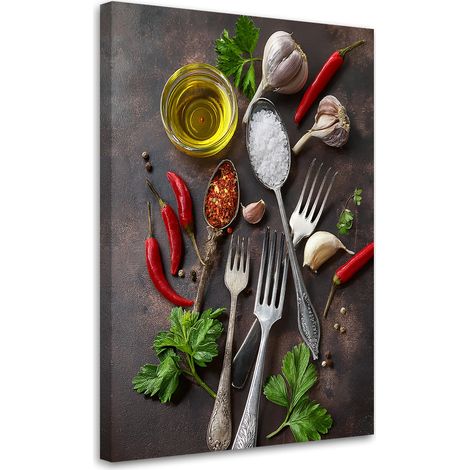 Tableau déco Épices Poivre Manger Cuisine 70x100 (1/5)