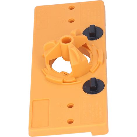 Jeu de gabarit de perçage 35mm pour charnières invisibles, avec 2 serre-joints en F pour portes d'armoire, outil de guidage jaune (1/5)